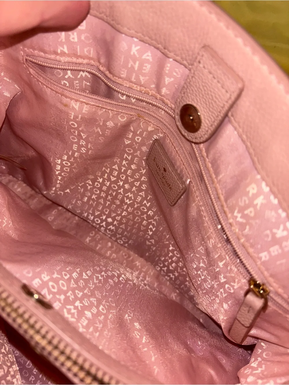 kate spade Blush Pink Pebbled Leather Tote with Gold Hardware